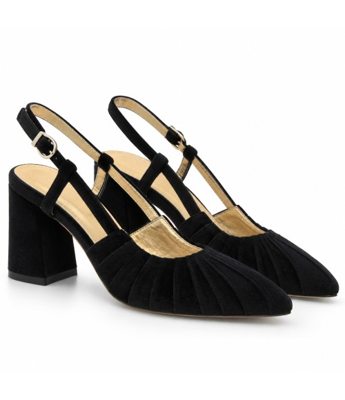 Zapato de Terciopelo Destalonado Negro Montevita 105357