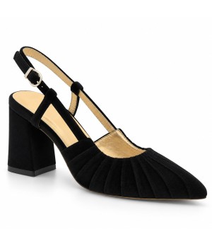 Zapato de Terciopelo Destalonado Negro Montevita 105357