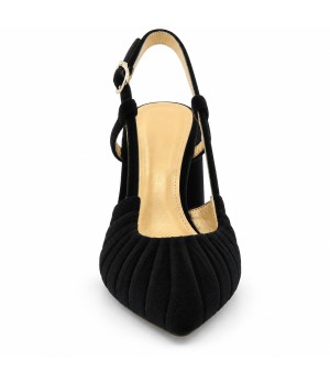 Zapato de Terciopelo Destalonado Negro Montevita 105357