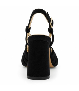 Zapato de Terciopelo Destalonado Negro Montevita 105357