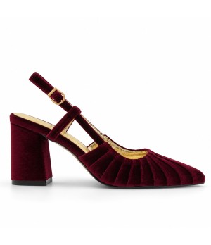Zapato de Terciopelo Destalonado Burdeos Montevita 105358
