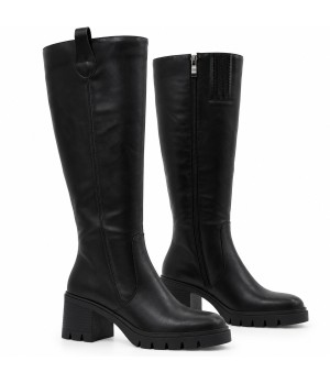 Bota Alta Negra Suela Track Tacon Medio Montevita 105366