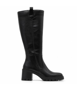 Bota Alta Negra Suela Track Tacon Medio Montevita 105366