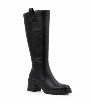 Bota Alta Negra Suela Track Tacon Medio Montevita 105366