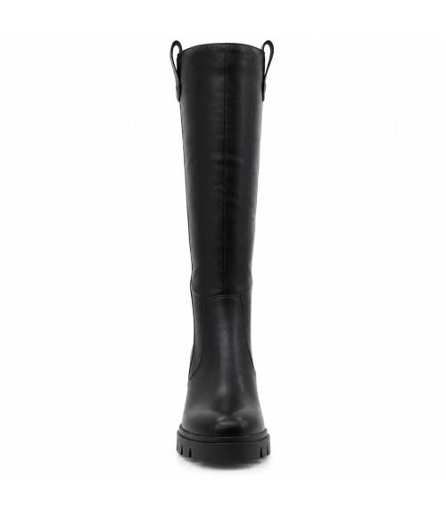 Bota Alta Negra Suela Track Tacon Medio Montevita 105366