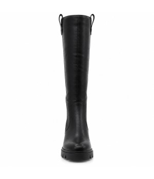 Bota Alta Negra Suela Track Tacon Medio Montevita 105366