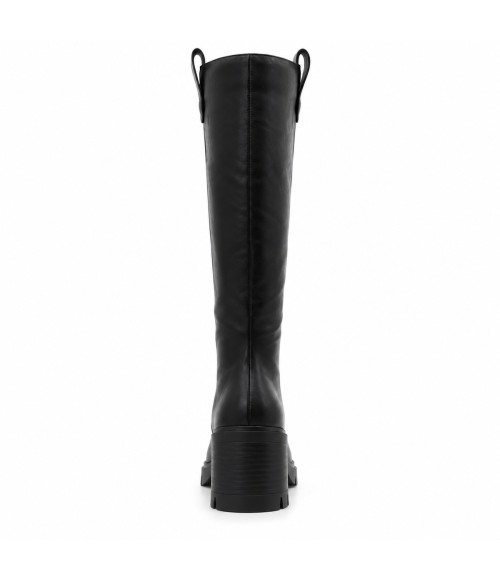 Bota Alta Negra Suela Track Tacon Medio Montevita 105366