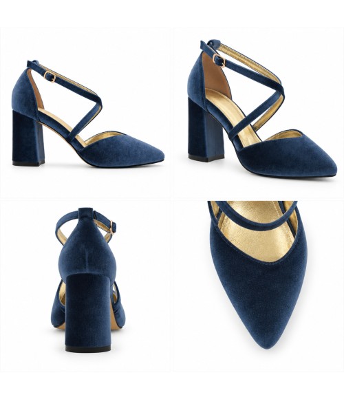 Salon Gris Azul de Terciopelo Tacon Ancho y Tiras Montevita 105481
