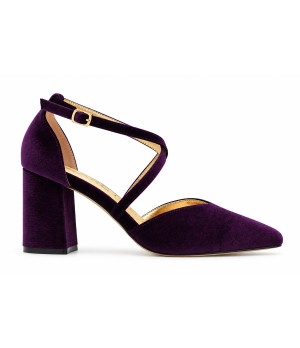 Salon Morado de Terciopelo Tacon Ancho y Tiras Montevita 105482