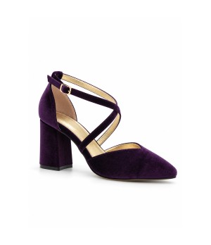 Salon Morado de Terciopelo Tacon Ancho y Tiras Montevita 105482