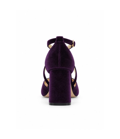 Salon Morado de Terciopelo Tacon Ancho y Tiras Montevita 105482