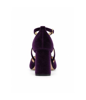 Salon Morado de Terciopelo Tacon Ancho y Tiras Montevita 105482