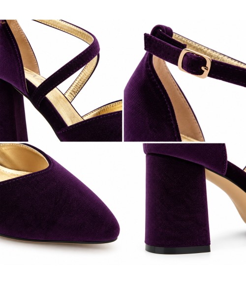 Salon Morado de Terciopelo Tacon Ancho y Tiras Montevita 105482