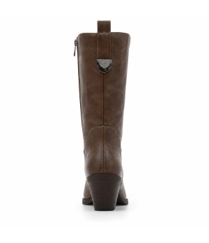 Bota Cowboy Taupe Tacon Medio Punta Fina Montevita 105373