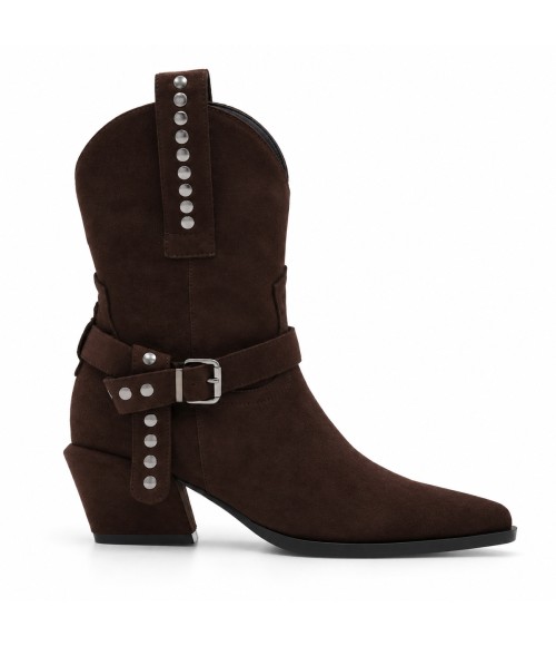 Bota Marron Estilo Cowboy con Hebilla Montevita 105374