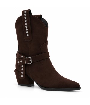 Bota Marron Estilo Cowboy con Hebilla Montevita 105374