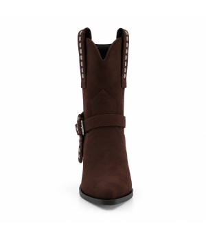 Bota Marron Estilo Cowboy con Hebilla Montevita 105374