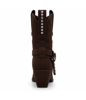 Bota Marron Estilo Cowboy con Hebilla Montevita 105374