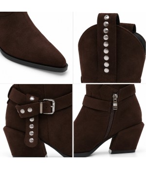 Bota Marron Estilo Cowboy con Hebilla Montevita 105374