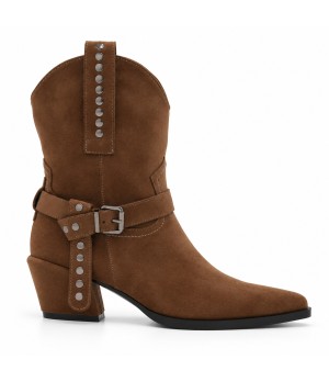 Bota Taupe Estilo Cowboy con Hebilla Montevita 105377