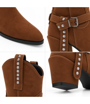 Bota Taupe Estilo Cowboy con Hebilla Montevita 105377