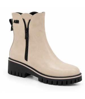Botin Beige Suela Track Cremallera Lateral Montevita 105378