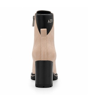 Botin Beige Tacon Alto Bloque Cremallera Montevita 105379