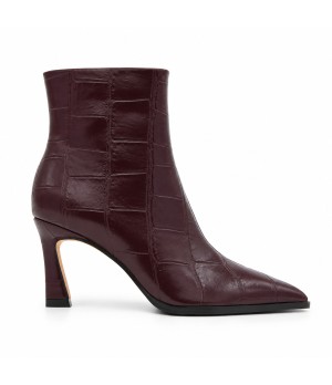 Botin Burdeos Coco Tacon Fino Cremallera Interior Montevita 105381
