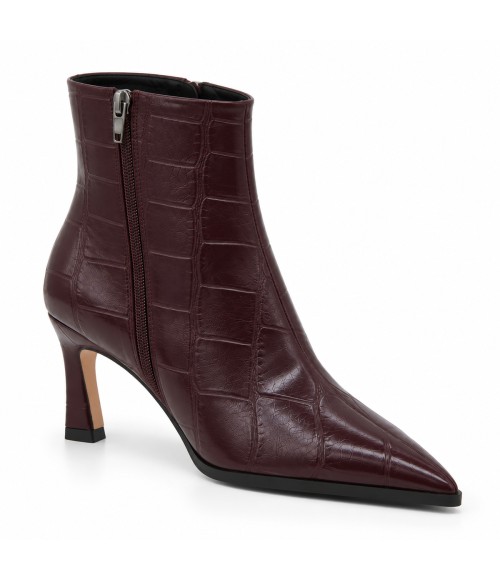 Botin Burdeos Coco Tacon Fino Cremallera Interior Montevita 105381