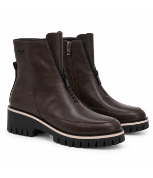 Botin Marron Chocolate Suela Track Cremallera Frontal Montevita 105383