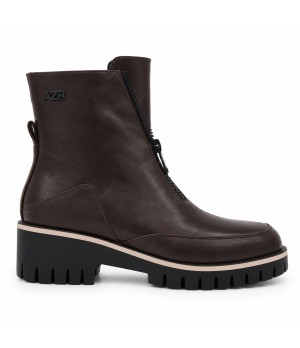 Botin Marron Chocolate Suela Track Cremallera Frontal Montevita 105383