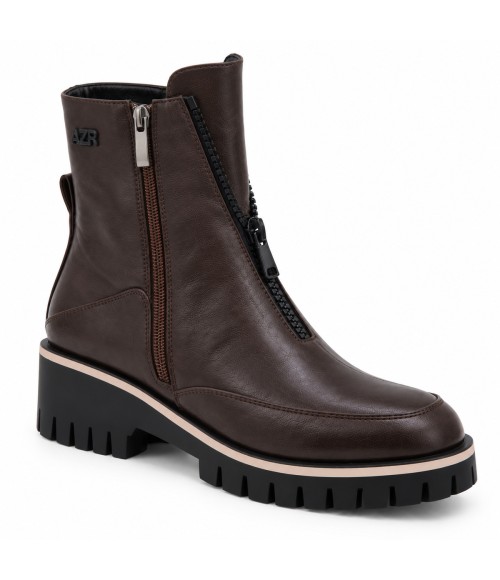 Botin Marron Chocolate Suela Track Cremallera Frontal Montevita 105383