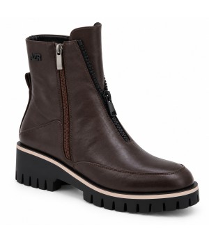 Botin Marron Chocolate Suela Track Cremallera Frontal Montevita 105383
