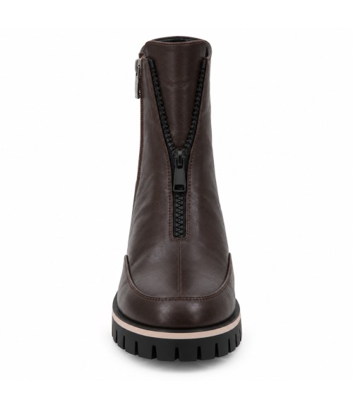 Botin Marron Chocolate Suela Track Cremallera Frontal Montevita 105383