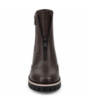 Botin Marron Chocolate Suela Track Cremallera Frontal Montevita 105383
