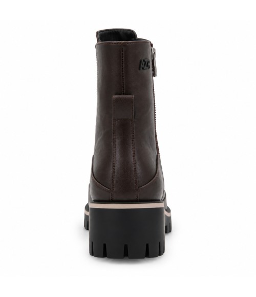 Botin Marron Chocolate Suela Track Cremallera Frontal Montevita 105383