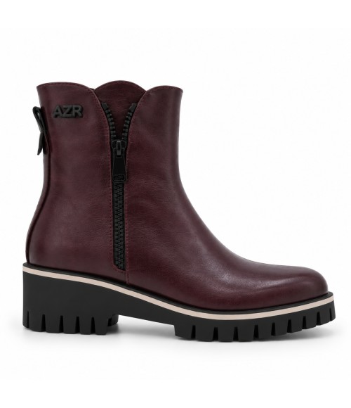 Botin Burdeos Suela Track Cremallera Lateral Montevita 105384