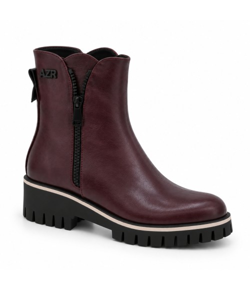 Botin Burdeos Suela Track Cremallera Lateral Montevita 105384