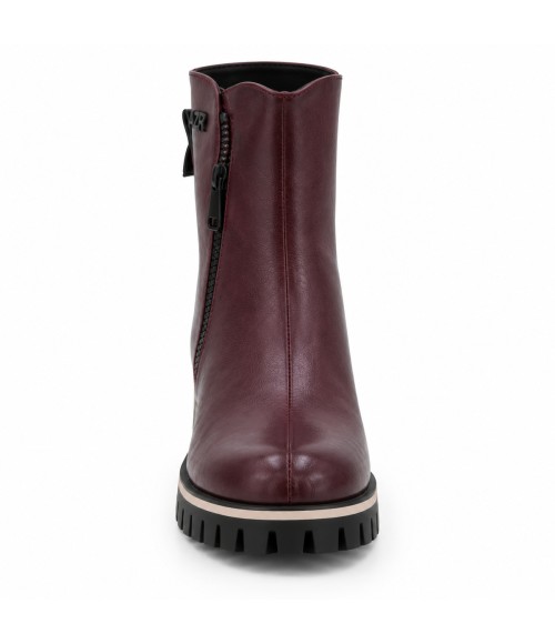 Botin Burdeos Suela Track Cremallera Lateral Montevita 105384
