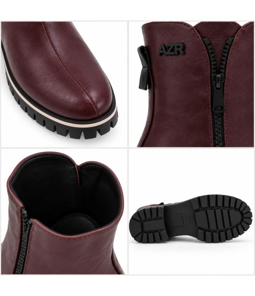 Botin Burdeos Suela Track Cremallera Lateral Montevita 105384