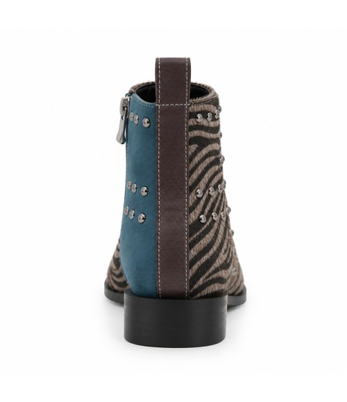 Botin Cebra Azul con Tachas y Punta Fina Montevita 105385