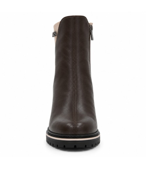 Botin Marron con Tacon y Detalle Beige Montevita 105394