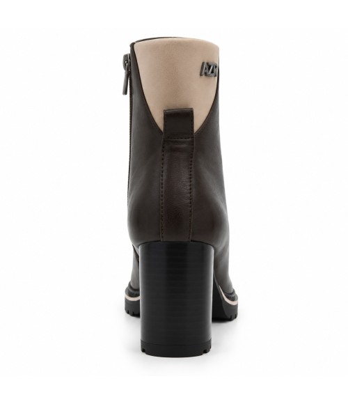 Botin Marron con Tacon y Detalle Beige Montevita 105394