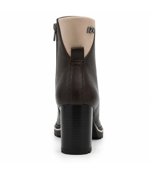 Botin Marron con Tacon y Detalle Beige Montevita 105394