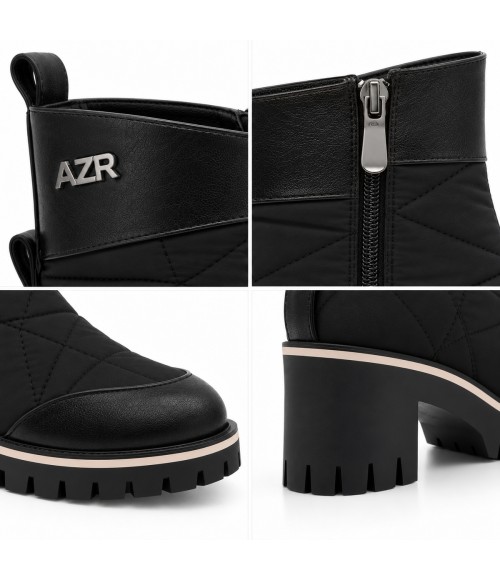 Botin Negro Acolchado Suela Track Comodo Montevita 105397