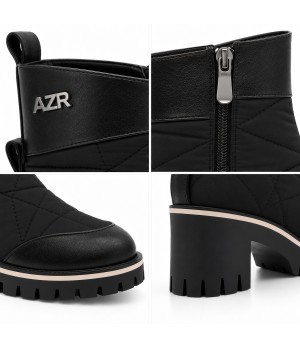 Botin Negro Acolchado Suela Track Comodo Montevita 105397