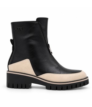 Botin Negro Suela Track Cremallera Frontal Montevita 105409