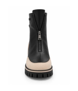 Botin Negro Suela Track Cremallera Frontal Montevita 105409