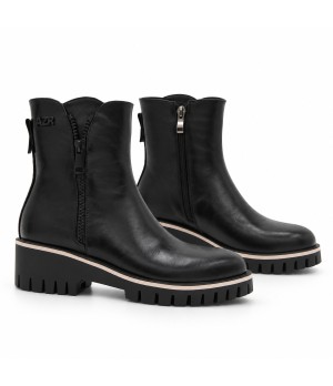 Botin Negro Suela Track Cremallera Lateral Montevita 105410