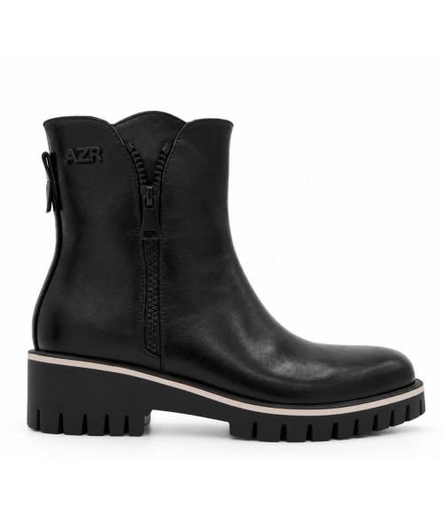 Botin Negro Suela Track Cremallera Lateral Montevita 105410